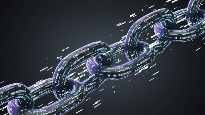 black diagonal chain, a blockchain concept